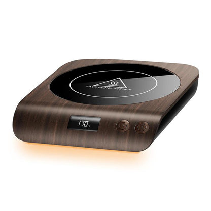 GAIATOP Coffee Mug Warmer 50W Fast-Heating Plate with Digital Display 3 Temperature Settings 2-10H Auto Shut-Off Warm Strip Indicator Lights for Tea Milk Cocoa Wood Heaters Kitchen Appliances Home Tableware Home Tableware Wooden