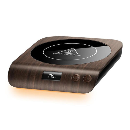 GAIATOP Coffee Mug Warmer 50W Fast-Heating Plate with Digital Display 3 Temperature Settings 2-10H Auto Shut-Off Warm Strip Indicator Lights for Tea Milk Cocoa Wood Heaters Kitchen Appliances Home Tableware Home Tableware Wooden