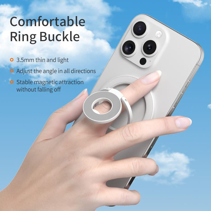 Double-Sided Magnetic Phone Finger Ring Holder,3 Fold Phone Grip for Magsafe 360° Rotation Adjustable & Compatible with Iphone 17 16 15 14 13 12 Pro Max Magsafe Accessories Android,Phone Stand