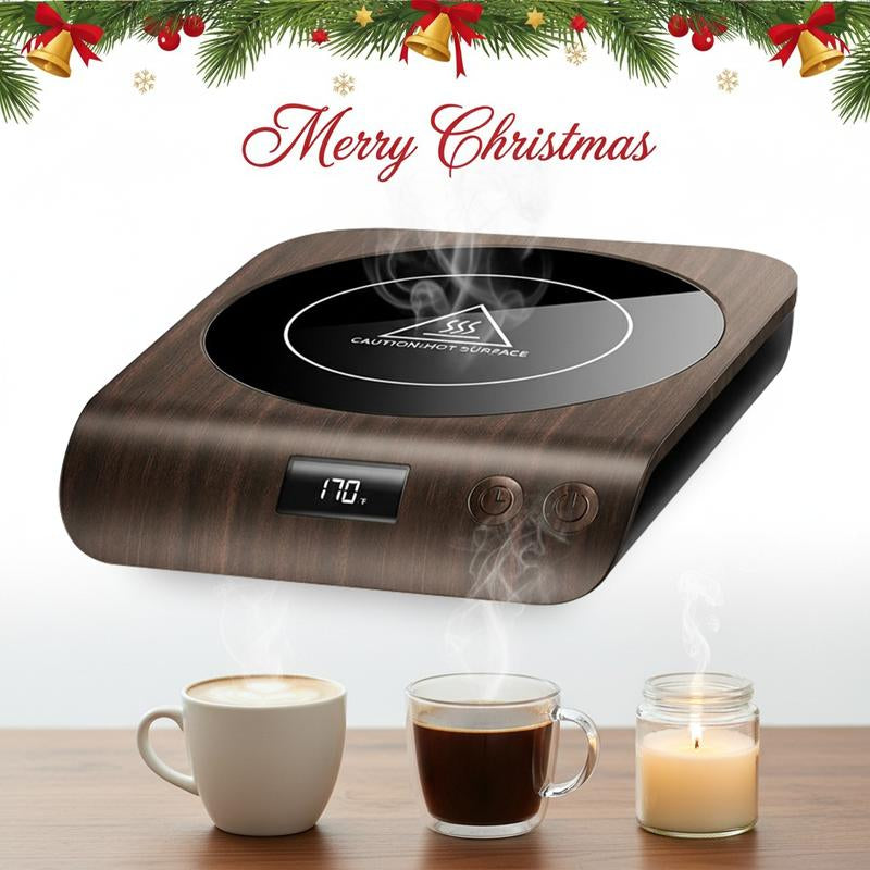 GAIATOP Coffee Mug Warmer 50W Fast-Heating Plate with Digital Display 3 Temperature Settings 2-10H Auto Shut-Off Warm Strip Indicator Lights for Tea Milk Cocoa Wood Heaters Kitchen Appliances Home Tableware Home Tableware Wooden